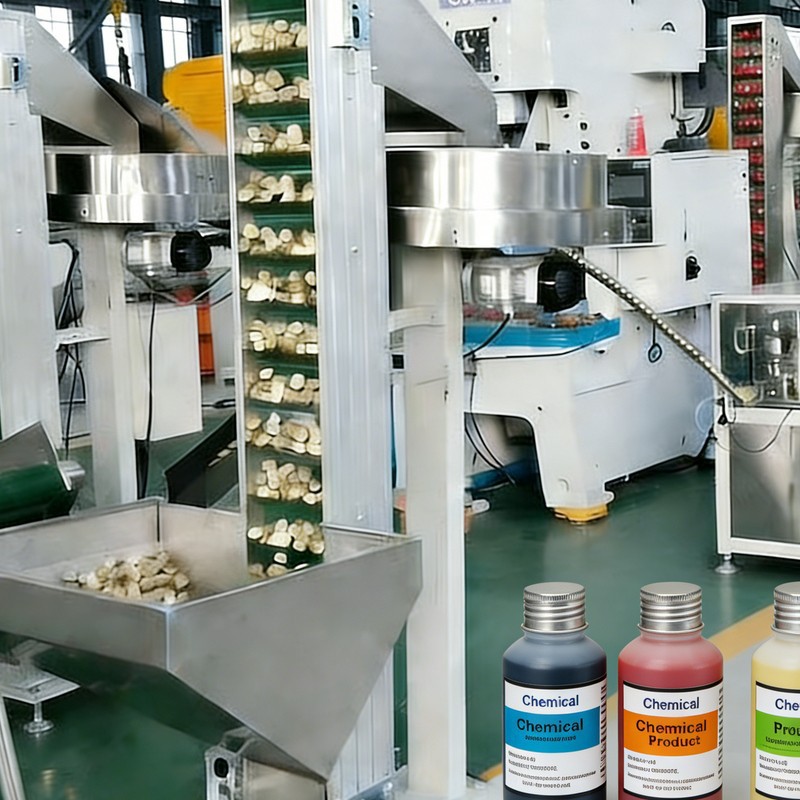 Produktionslinje med gevind for kemisk produkt