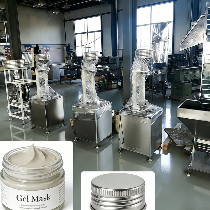 Produktionslinje med gelmaske med gevind