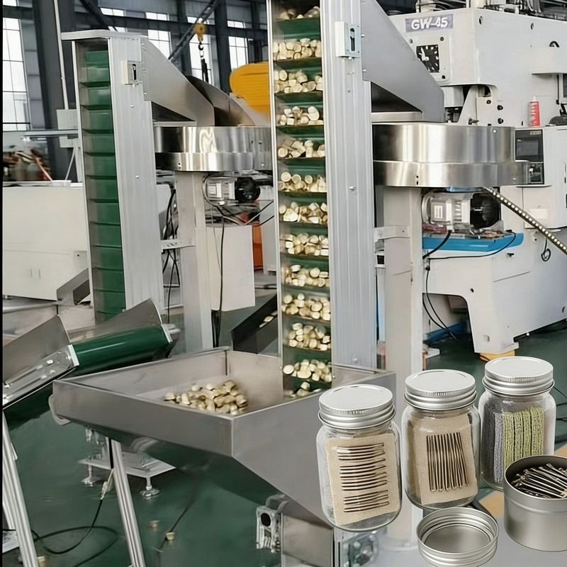 Produktionslinje med hårclips med gevind